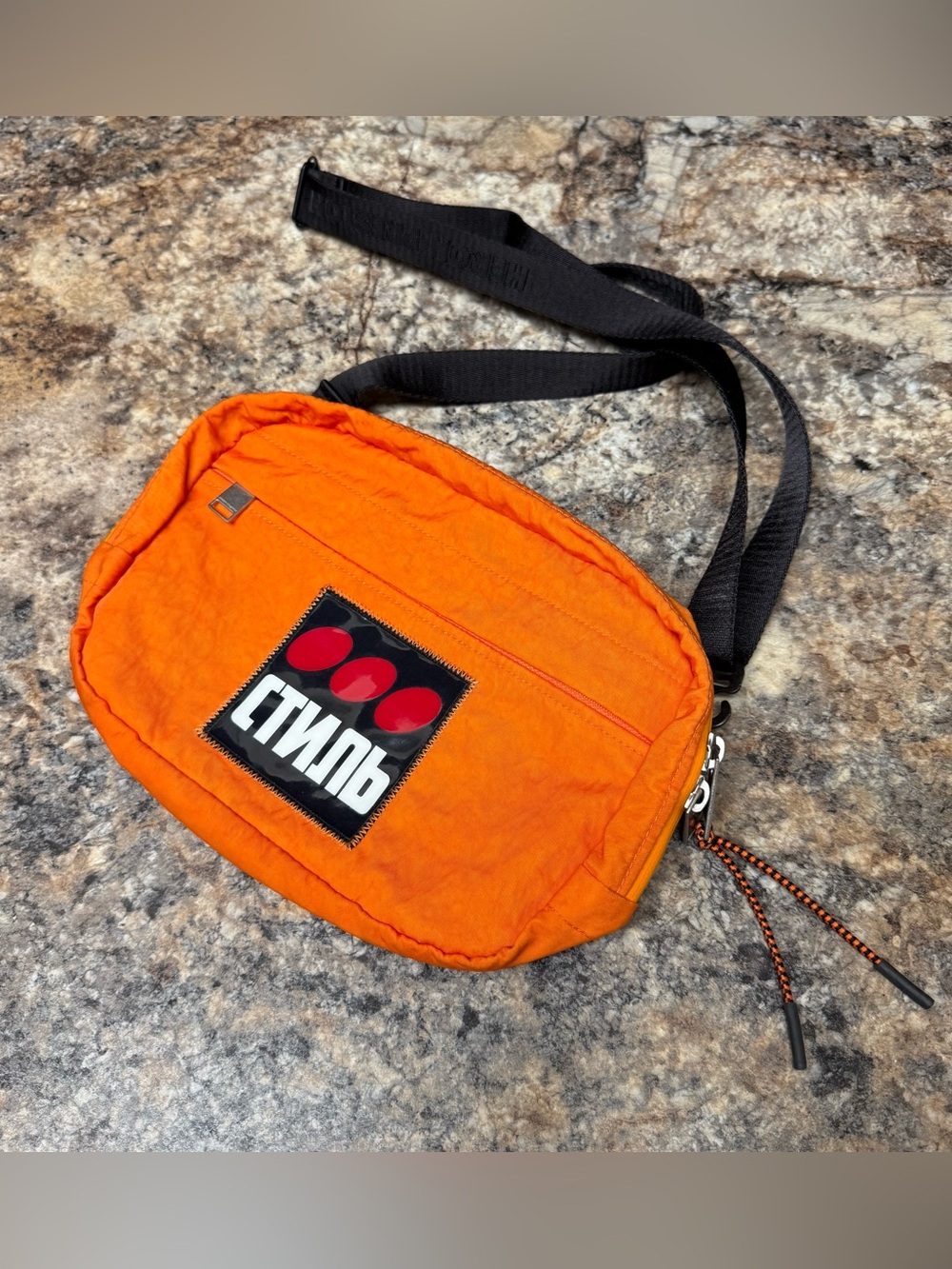 Heron Preston CTNMB Logo Crossbody Camera Bag Orange